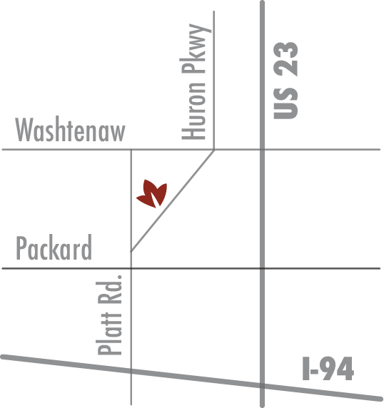 Map showing location of Ann Arbor Community Church